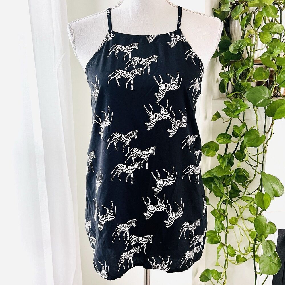 Clearance🎉Old Navy Black & White Zebra Print Sleeveless Blouse 100% Modal Sm